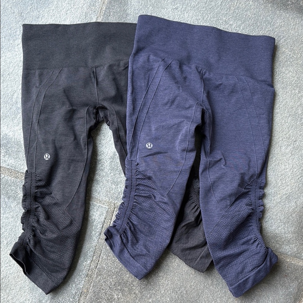 Lululemon In The Flow Ruched Compression Crop Capri Leggings (2)